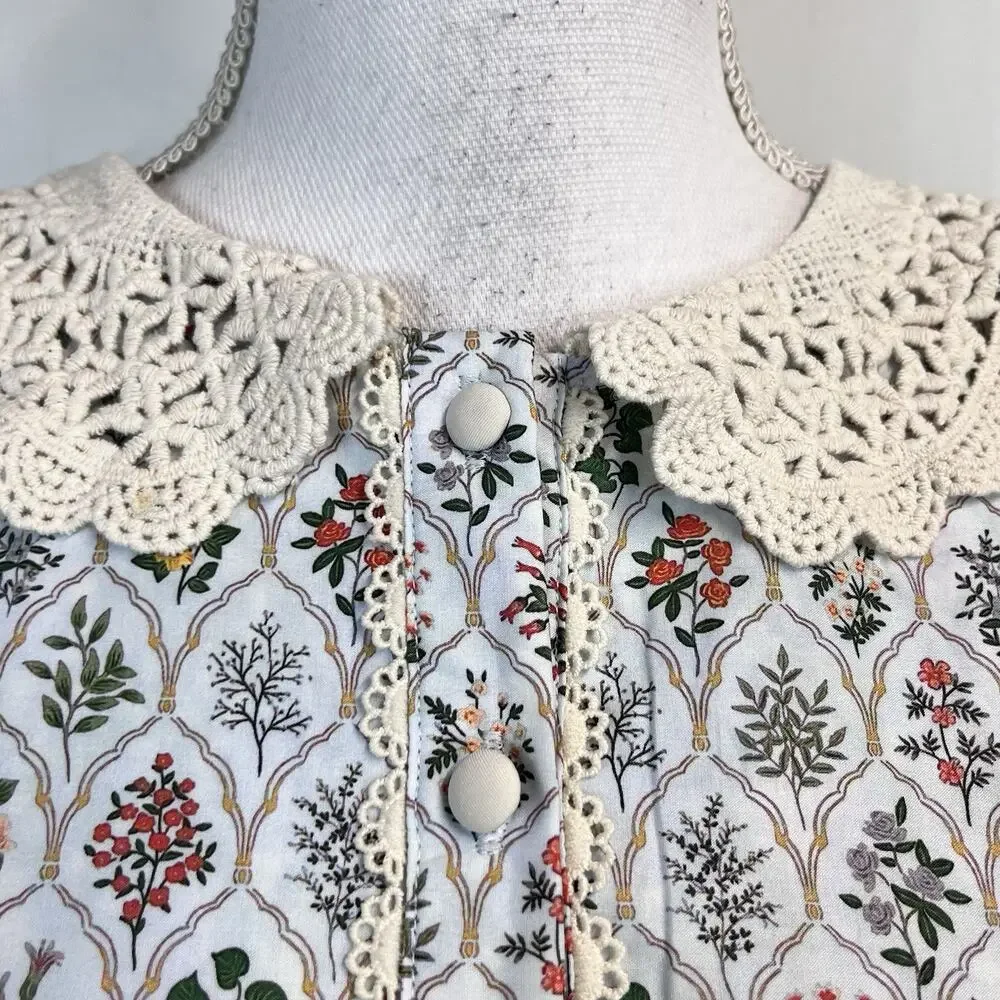 Ivy City Co. Dress size 12 Cambridge In Blue Wildflowers Floral Crochet Lace - Picture 5 of 13